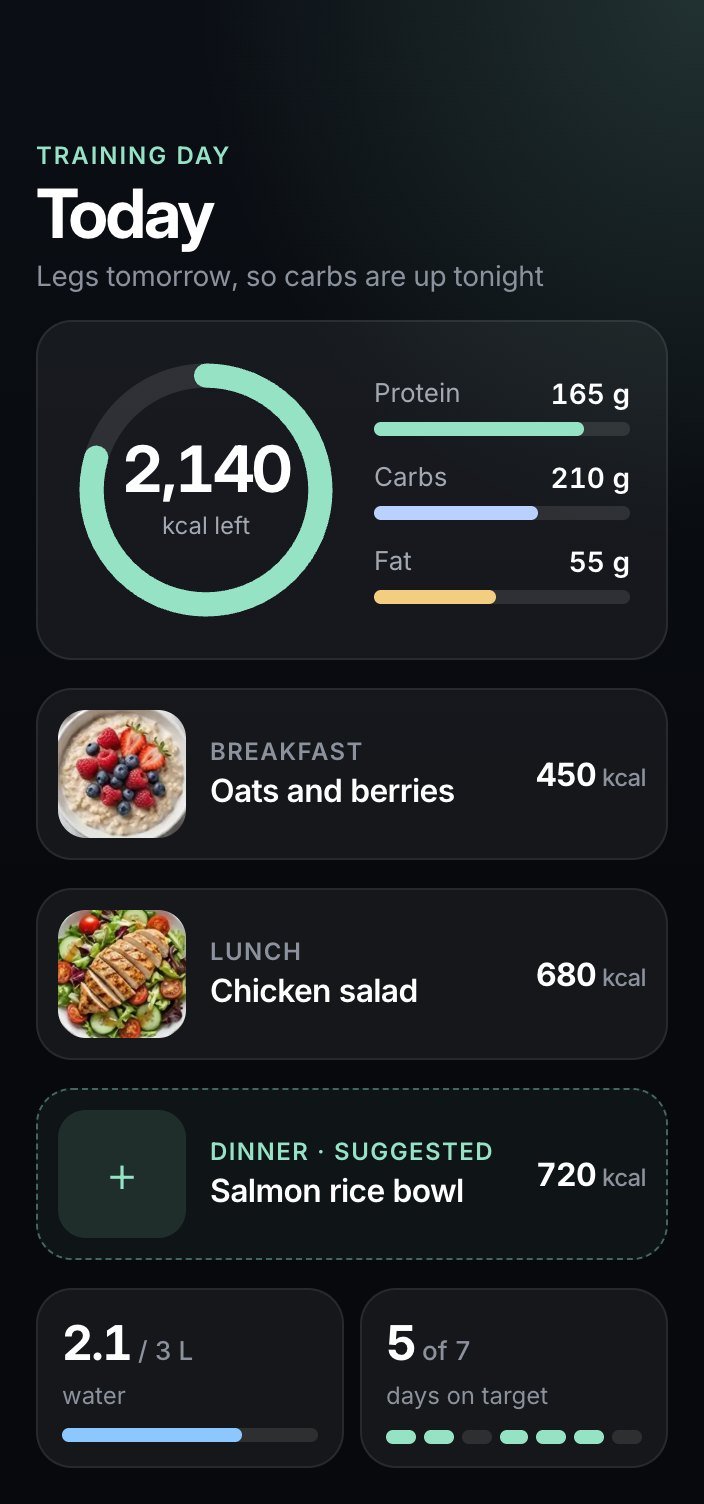 Nutrition targets in the app